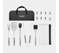 Vonhaus Bbq Tool Set With Case, 20Pc Bbq Accessories Kit W/ Spatula, Tongs, Barbecue Grill Mat & More, Outdoor Cooking Utensils