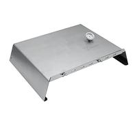 BBQ-Toro Adjustable stainless steel pizza attachment with thermometer, 48.5-79 x 42 x 12.3 cm, pizza cover gas grill, pizza hood grill, BBQ pizza attachment fire plate, pizza cover, pizza attachment