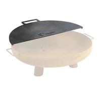 BBQ-Toro Carbon Steel Grill Plate for Diameter 60 cm Fire Bowls, Semicircular with Handle, Grey, Grill Attachment for Fire Bowl, Fire Plate, Grill Plate, Fire Barrel, Fire Bowl Accessories, Fire