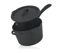 BBQ-Toro Cast Iron 2-Litre Pre-Seasoned Saucepan with Lid, Small Casserole