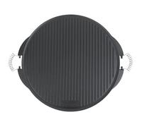 BBQ-Toro Cast iron grill plate with handles, reversible grill plate, enamelled, gas grill accessories for kettle grill, enamel steak plate (diameter 53 cm).