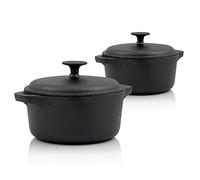 BBQ-Toro cast iron pot | black | Casserole Dish - roaster with lid (3,0 litres + 4,0 litres (Set))