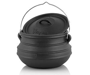 BBQ Toro cast iron Potjie | Cast iron witch pot | 3 litres without feet | Dutch oven | Couldron cookware | Preseasoned African Potjie | Fire pot with lid | Braising Dutch oven | Camping pot