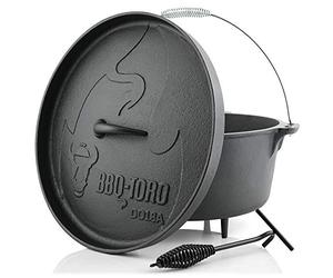 BBQ-Toro Dutch Oven Alpha Serie | preseasoned | Different sizes | Pre-seasoned cast iron dutch pot | Dutch oven cast iron (DO18A - 19.0 Litres, pot with feet)