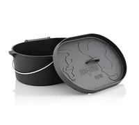 BBQ-Toro Dutch Oven DO10 I 9.3 liters cast iron saucepan without feet I already burnt in - preseasoned I 10 QT roaster