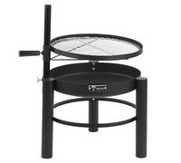 BBQ-Toro Fire Bowl with Grill Grate, Diameter 50 cm, Height-Adjustable Cooking Grate, 2-in-1 Fire Basket, Outdoor Fire Pit, Mobile Fire Barrel, Charcoal Grill, Tripod Fire Barrel, Grill Fire Bowl