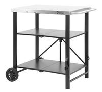 BBQ-Toro Foldable Barbecue Trolley, 60 x 80 x 82 cm, Silver/Black, Serving Trolley, Table Trolley, Grill Table for Gas Grill, Side Table, Stainless Steel Grill Table, Outdoor Counter