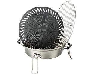 BBQ-Toro rocket oven grill set - cast iron plate, grill grate, drip tray, and lifter | Camping grill | Portable outdoor kitchen | Oven set for outdoors | Durable | Outdoor grilling