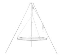 BBQ-Toro Tripod swivel grill with diameter 100 cm cooking grate, galvanised iron, height adjustable 119-184 cm, tripod for fire bowl, swivel grill without fire bowl, garden grill, swivel grill