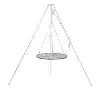 BBQ-Toro Tripod swivel grill with diameter 60 cm cooking grate, galvanised iron, height adjustable 119-184 cm, tripod for fire bowl, swivel grill without fire bowl, garden grill, swivel grill