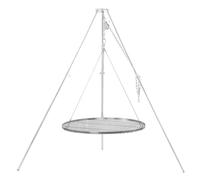 BBQ-Toro Tripod swivel grill with diameter 80 cm cooking grate, galvanised iron, height adjustable 119-184 cm, tripod for fire bowl, swivel grill without fire bowl, garden grill, swivel grill