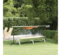 BBQ Tray Silver 158x42x31 cm Stainless Steel Charcoal Grill Tray Outdoor Durable