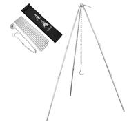 BBQ Tripod Frame, Tripod Grill Accessories, Tripod Telescopic Frame Grill Stand, Outdoor Camping Tripod, Barbecue Grill for Hanging Cookware, Camping, Cooking Outdoors