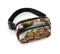 BBQ Türkiye Waist Bag Fashion Fanny Bag with Adjustable Strap for Outdoor Workout Cycling Unisex, white, 20x13cm, Waist Bag