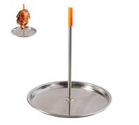 BBQ Vertical Skewer, Stainless Steel Barbecue Spit Skewer Grill, Chicken Rack Roaster, Vertical Grilling Rack Meat Spit for Steak, Chicken, Fish, Turkey, Kebab