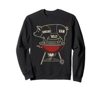 BBQ Vintage Pig Butcher Cut Diagram Pork Gift Sweatshirt
