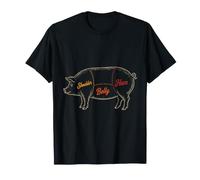 BBQ Vintage Pig Butcher Cut Diagram Pork Gift T-Shirt