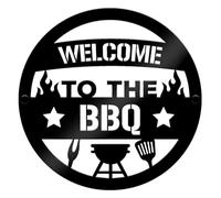 BBQ Welcome Sign Barbecue Welcome Plaque 23x23 / 35x35cm Wall Fence Mounted Garden Signs For Gardener Outdoor Weatherproof Decor Plaques (Small - 23x23cm)