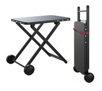 BBQCuker Portable Grill Table, Outdoor Prep Table with 2 Wheels, Pizza Oven Cart for Ninja Woodfire/XL Pro, Weber Q, Blackstone, Napoleon,Ooni Table Top Grill, Folding Grill Cart for Camping, RV