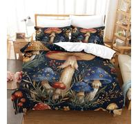 BBQYNVKJR 3D Printing Duvet Cover Set Mushroom Comforter Cover With Pillow Cases Set Bedding Cover for Women & Men’s Child Bedroom, Guestroom King（220x240cm）