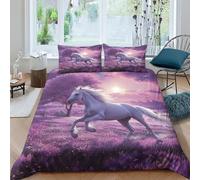 BBQYNVKJR Horse Duvet Cover 3 PCS Hotel Quality Quilt Cover Bedding Bed Covers with Pillowcases with Zipper Closure Hypoallergenic Soft Breathable Microfiber Double（200x200cm）