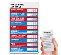 BBRGIRL Metal Poker Hand Rankings Card - Stainless Steel Poker Rules Cheat Sheet Cards Beginners & Pros Poker Hand Ranking Guide, Poker Hands Ranking Card for Quick Reference