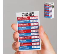 BBRGIRL Poker Hand Ranking Table, Poker Rules, Cheat Sheet Cards, Beginners and Professionals, Poker Hand Ranking Guide, Poker Hands Ranking Card for Quick Reference, Pack of 4