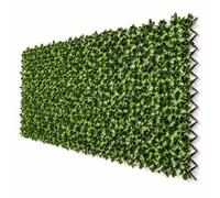BBSK Artificial Laurel Leaf Expandable Trellis Fence Panel, 1m x 2m, UV Resistant, Privacy Screen for Balcony, Garden & Patio