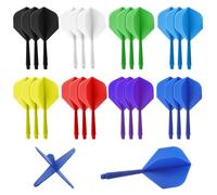Bbtcxjs 24 Pcs Integrated Dart Flights and Stems All in One, Colorful Integrated Dart Shafts and Flights, Professional Darts Accessories, 2BA Anti Falling Design, 8 Colors