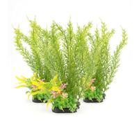 Bbtcxjs 3 Pcs Fish Tank Decorations, Artificial Aquarium Plants Decor | Plastic Fish Tank Plants Artificial, Reusable, Aquarium Ornaments, Tropical Fish Tank Accessories, Green, 12.6 x 3.35 In