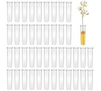 Bbtcxjs 42 Pcs Flower Test Tubes, Reusable Plastic Flower Water Tubes with Lid, Clear Floral Water Tube Vials to Keep Plants and Flowers Fresh, Flowers Arranging(2.75 x 0.59)