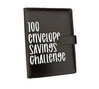 BBTISG 100 Envelope Challenge Binder, Budget Binder with Envelopes Saving Challenge Binder Budget Binder Savings Challenge Book for Budgeting and Saving Money (Black)