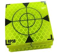 BBTISG 100 Pcs Target Practice Shooting Paper, Self Adhesive Reflector Stickers Reflective Tape Targets for Instrument Calibration, Special Measurement (50 * 50mm)