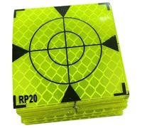 BBTISG 100 Pcs Target Practice Shooting Paper, Self Adhesive Reflector Stickers Reflective Tape Targets for Instrument Calibration, Special Measurement (20 * 20mm)