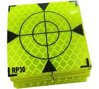 BBTISG 100 Pcs Target Practice Shooting Paper, Self Adhesive Reflector Stickers Reflective Tape Targets for Instrument Calibration, Special Measurement (30 * 30mm)