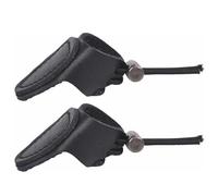 BBTISG 2 Pcs Archery Thumb Ring, PU Leather Thumb Finger Guard Tab with Rope Leather Archery Thumb Ring Finger Guard for Bow Protection (Black)