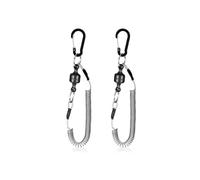 BBTISG 2 Pcs Magnetic Net Release Magnet Clip Holder, 1.5m Fly Fishing Magnetic Net Release Retractor with Spiral Band for Ice Landing Saltwater Lake Boat River (Black)