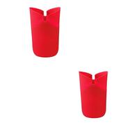 BBTISG 2 Pcs Microwave Popcorn Maker, 110mm * 80mm * 145mm Reusable High Temp Resistant Flexible Microwave Popcorn Popper Popcorn Maker Collapsible Silicone Bowl for Kitchen (Red)