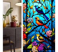 BBTISG 2 Pcs Privacy Stained Glass Window Film, 45 * 100cm Removable Static Stickers for Home Office Bathroom (Style 6)