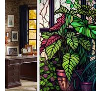 BBTISG 2 Pcs Privacy Window Film, 45 * 100cm Privacy Window Film Bathroom Removable Window Privacy Cling Static Stained Glass Stickers for Home Office Bathroom (Style 25)