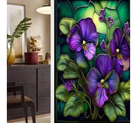 BBTISG 2 Pcs Privacy Window Film, 45 * 100cm Privacy Window Film Bathroom Removable Window Privacy Cling Static Stained Glass Stickers for Home Office Bathroom (Style 26)