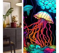 BBTISG 2 Pcs Privacy Window Film, 45 * 100cm Privacy Window Film Bathroom Removable Window Privacy Cling Static Stained Glass Stickers for Home Office Bathroom (Style 23)