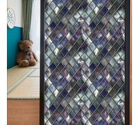 BBTISG 2 Pcs Window Cling Stained Glass Window Film, 45 * 100cm 3D Colourful Windowss Privacy Film for Bathroom Shower Door Coverings (Style 1)