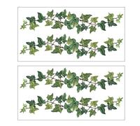 BBTISG 2 Sheet Ivy Wall Stickers, Green Eucalyptus Vine Leaves Wall Stickers Removable Self-Adhesive Plant Wall Art for Bedroom, Living Room, Office