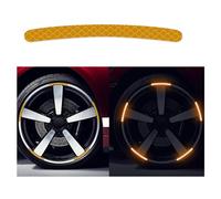 BBTISG 20 Pcs Car Wheel Hub Reflective Sticker, Reflective Wheel Rim Stripe Decal Sticker Universal Car Motorcycel Wheel Reflective Pinstripe Decal Tape Sticker (Orange)