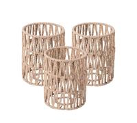 BBTISG 3 Pcs Rattan Lampshade, Boho Small Rattan Lampshade Replacement Chandelier Shades Basket Light Fixture for Dining Room Bedroom Restaurant