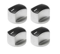 BBTISG 4 Pcs Gas Stove Knobs, 8mm Universal Cooker Knobs Oven Hob knobs Gas Hob Knobs Silver Cooker Hob Knobs for Kitchen Cooktop, Gas Stove, Ovens