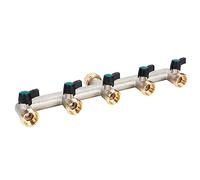 BBTISG 5 Way Brass Tap Splitter, 3/4 Inch Water Distributor 5-Way Valve Water Distributor Brass Garden Hose Pipe Splitter Tap Distributor for Irrigation, Gardening
