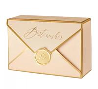 BBTISG 50 Pcs Wedding Gift Boxes, Bronzing Envelope Shape Candy & Cookie Boxes for Wedding, Baby Shower, Birthday, Christmas Favour (Champagne)