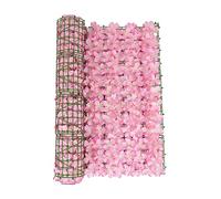 BBTISG Artificial Ivy Hedge Screening Expanding Artificial Fence, 50x100CM Wedding Decor Bordering Garden Fence for Wall Decoration, Fence Screen, and Privacy Shield (Pink)